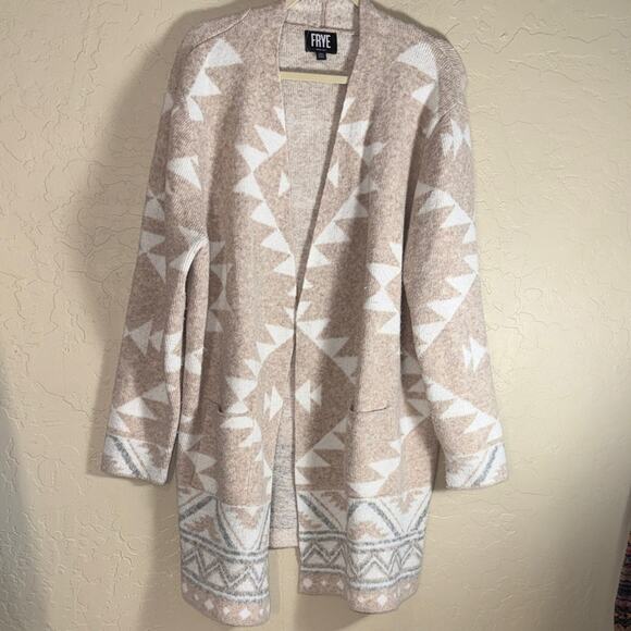 Frye Sweaters - Frye the cozy cardigan long length open front geometric print size XXL